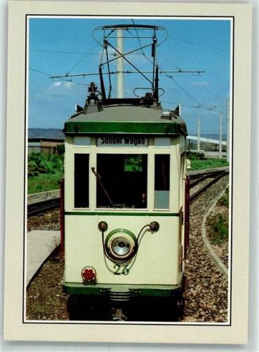 Jena TW 26 Vorderansicht Straßenbahn Sonderwagen Jenaer Nahverkehrsgesellschaft