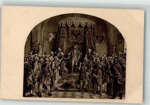 Schlesien huldigt den König 1741 Politik sign. Camphausen Adel Friedrich der Große