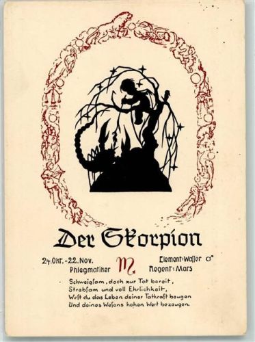 Der Skorpion Scherenschnitt