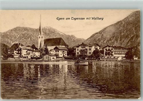 Rottach-Egern 1921 mit Tegernsee St. Laurentius Kirche und Wallberg Verlag Zieher, Ottmar Nr. 431