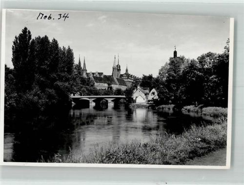 Merseburg 1943 Schloss mit Neumarktbrücke und Merseburger Dom Ort handschriftlich Zensurstempel