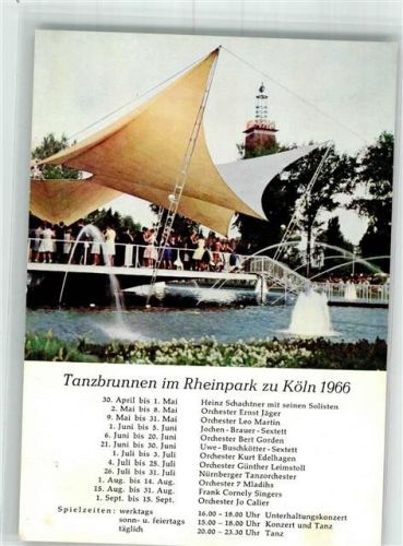 Köln Deutz 105 Tanzbrunnen im Rheinpark mit Programm im Jahre 1966