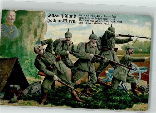 1915 Landser in Uniform im Gefecht Portrait Kaiser Wilhelm II R & K.L. Serie 2590/2 Feldpost 5. Bayer. Inf.-Div.