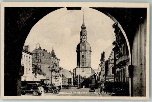 Bad Schandau Marktplatz Kirche Auto Oldtimer