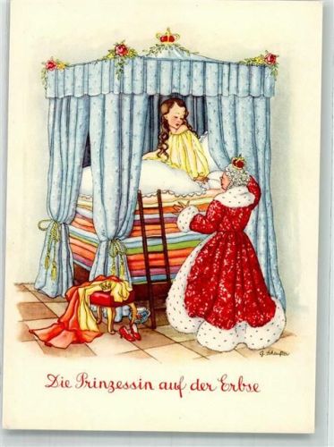 sign. Scheufler G Prinzessin a. d. Erbse Genehmigt d.d. Militärregierung M. Aurich u. Co. Nr. 108