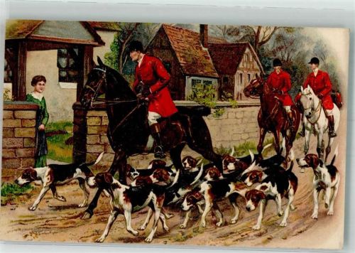Jäger Jagdhunde Pferde Frau GOM Nr.1248