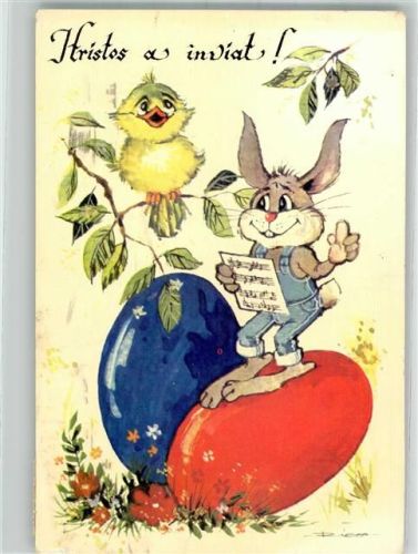 1993 Hase + Küken vermenschlicht signiert