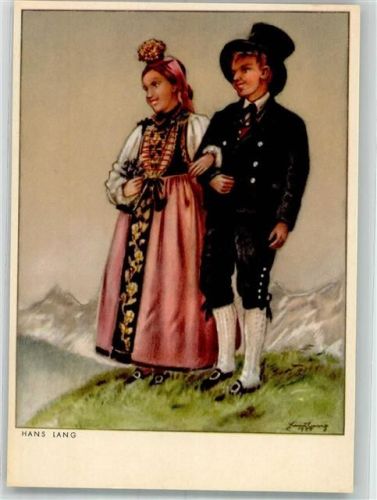 sign. Lang, Hans Mann und Frau in Vorarlberger Tracht