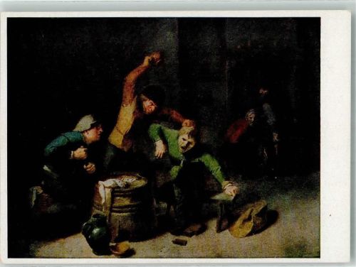 Dresden sign. Brouwer, Adrian Bauernrauferei beim Kartenspiel in der Staatlichen Gemäldegalerie Nr. 186