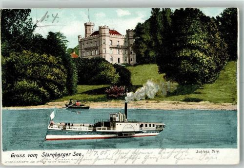 Berg 1905 Raddampfer vor Schloss Berg Verlag Zieher, Ottmar