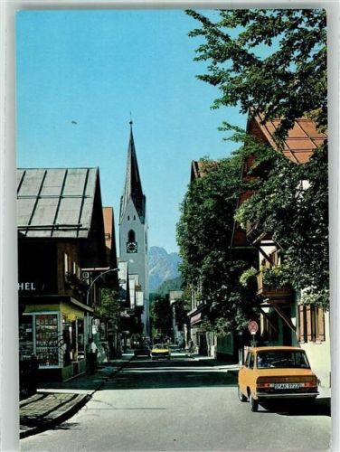 Oberstdorf 1987 Kirche Geschäft Auto Kirchstrasse