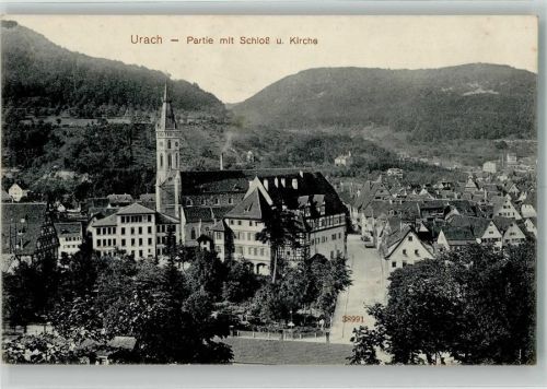 Urach 1913 Schloss Kirche