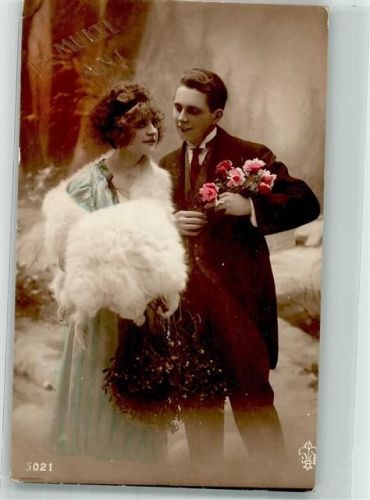 1921 Muff Frau Blumen