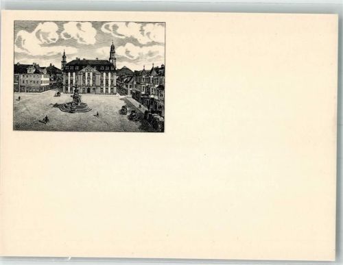 Erlangen Stich Marktplatz und Rathaus