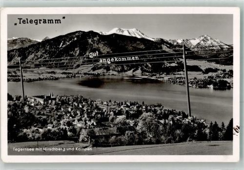 Tegernsee mit Hirschberg und Kampen Verlag Bayernland Nr. 1344 Telegrammstil Notopfermarke