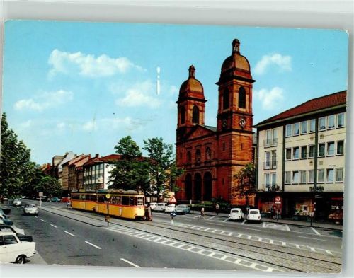 Mühlburg 1980 Peter und Paul Platz Straßenbahn Auto