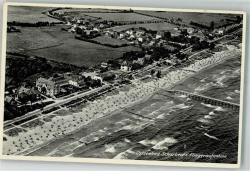 Scharbeutz Fliegeraufnahme von Strand Seebrücke und Promenade Fotograf Steffen
