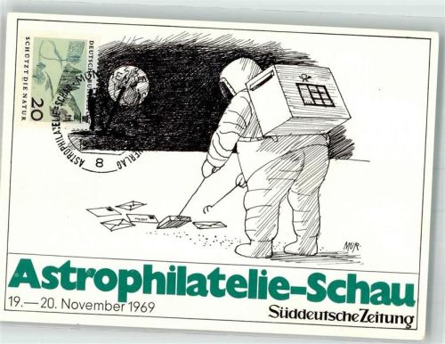 sign. Mur Astrophilatelie-Schau 19.-20.11.1969 2. Mondlandung