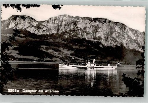 Attersee Raddampfer Unterach vor Höllengebirge