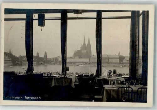 Köln Deutz 105 1928 Gasthaus Rheinpark-Terrassen Dom Rhein