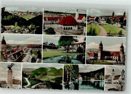 Freudenstadt 1994 Marktplatz Rathaus Ev. Kirche Denkmal Mahnmal