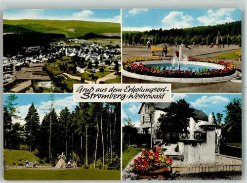 Stromberg Fliegeraufnahme des Ortes Parkanlage Brunnen Spielplatz