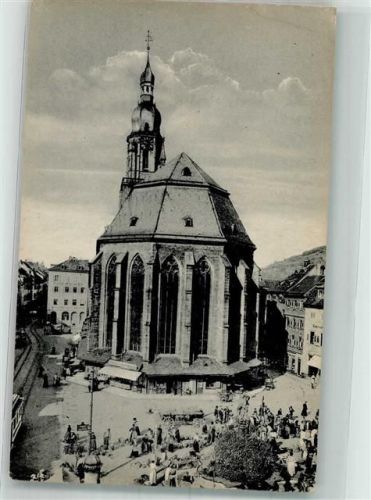 Heidelberg Marktszene Heiliggeistkirche