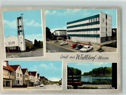Walldorf Kath. Kirche Christkönig Rathaus Jourdan-Allee Bruchwiesen-See