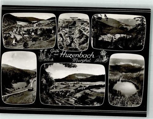 72270 W7292 Huzenbach Foto AK Murgtalstraße Vogelschau Huzenbacher See Ortsansichten