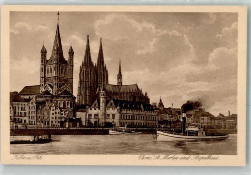 Köln Altstadt-Nord 103 Altstadtbebauung am Rheinufer mit Kölner Dom Rheinschifffahrt Verlag Bruno Hansmann Nr. 3606