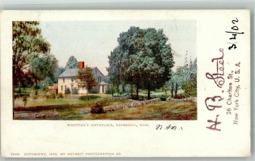 Boston 1902 Whittier´s Birthplace Haverhill