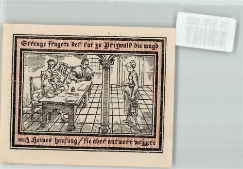Pritzwalk 1922 Stadthauptkasse Platzanweisung über 1.50 Mark