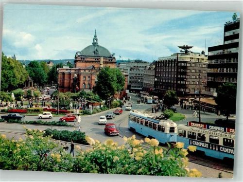 Oslo Straßenbahn Auto VW Käfer Nationaltheater