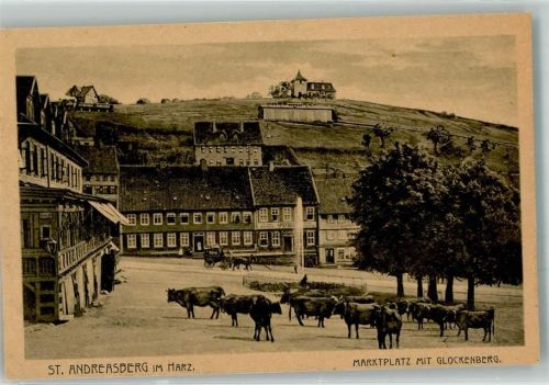 St. Andreasberg 1922 Markplatz Apotheke Kirche Glockenberg Kühe