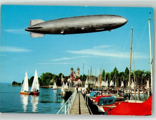 Friedrichshafen Hindenburg u. Yachthafen Segelboote