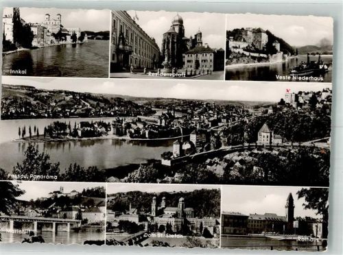 Passau 1968 Rathaus Dom St. Stefan Mariahilf Kirche Burg Niederhaus Residenzplatz
