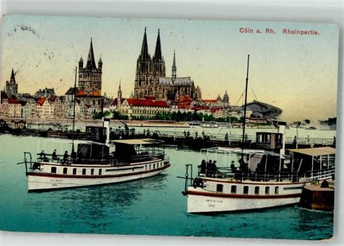 Köln Altstadt-Nord 103 1914 Dom Kirche Dampfschiff Rhein