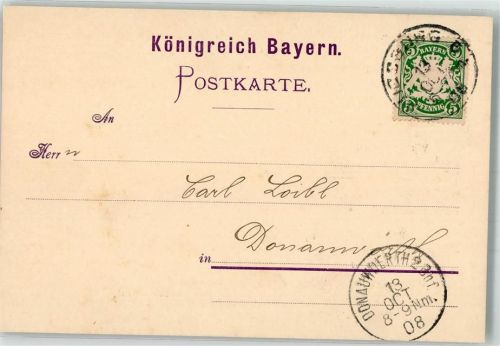 Augsburg 1908 Quittung der Firma Wilhelm Butz & Söhne Baumwoll-Weberei