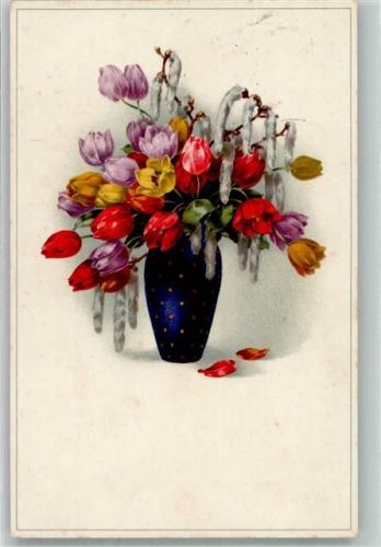1921 Serie 2340 Tulpen in Vase