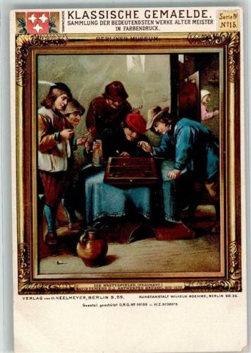 sign. Teniers David Die Brettspieler Klassische Gemälde Serie IV No. 15