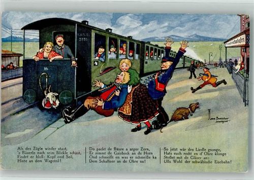 Schwäbische Eisenbahn Humor Serie 203 in 4 Bildern