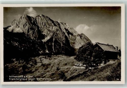 Kranzberghaus Gasthaus mit Wetterstein Fotograf Kenne Hüttenstempel