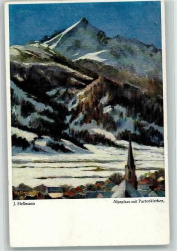 Partenkirchen sign. Hellmann J. Winter Alpspitze