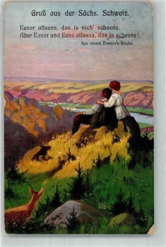 1912 Liebespaar Reh Winkler u. Voigt 6654