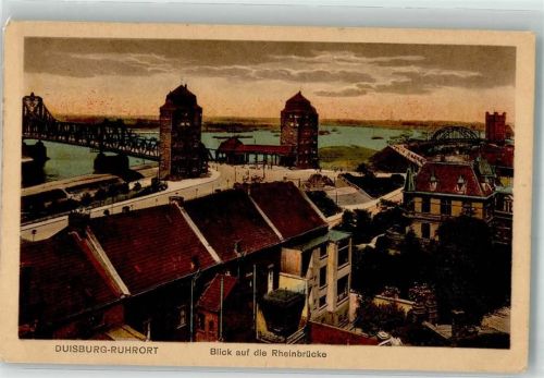 Ruhrort 1923 Rheinbrücke Tresor-Post