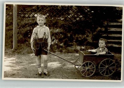 Klaffenbach Bollwwerwagen Kinder Lederhose Foto Paul Uhlig Klaffenbach