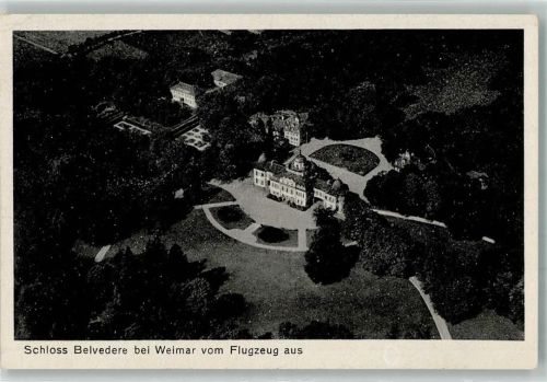Weimar 1950 Fliegeraufnahme Schloss Belvdere