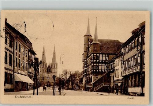 Duderstadt 1920 Hotel Englischer Hof Kirche Marktplatz