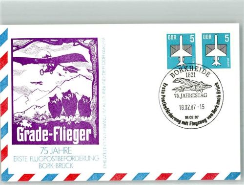 75 Jahre 1. Flugpostbeförderung Bork-Brück Garde-Flieger