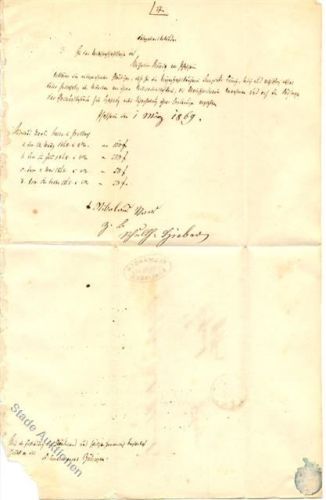 Vorläuferbrief Ellwangen - Zöbingen 1869